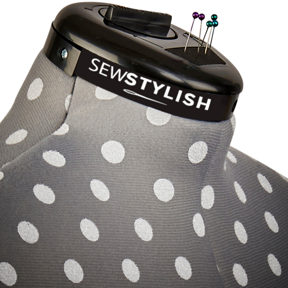 Sewing Online 5916A Grey Polka Adjustable 8-Part Dressmakers Dummy with Hem Marker Small Image 4
