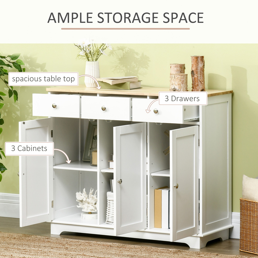 Portland 3 Door 3 Drawer White Sideboard Image 5