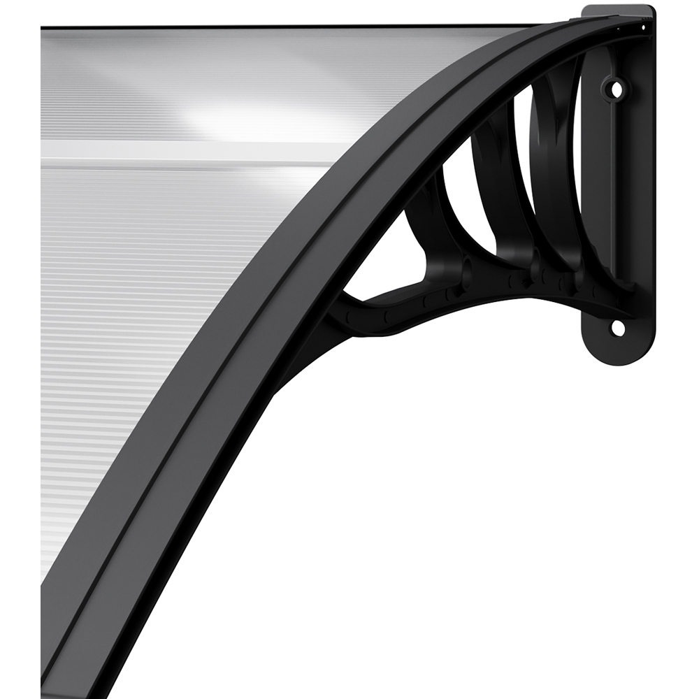Living and Home Dark Grey Arched Door and Window Awning with Water Channel 3 x 1m Image 3