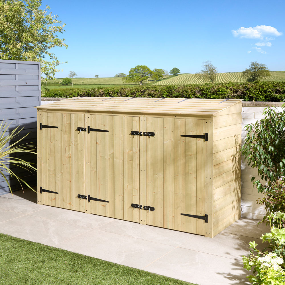 Rowlinson Premier Double Shiplap Bin Store with Box Store Image 2
