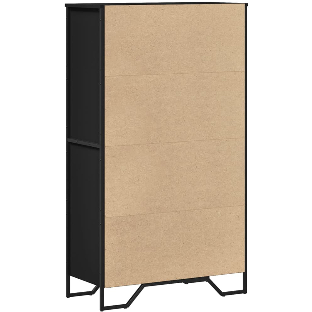 vidaXL 2 Door 4 Open Shelf Black Highboard Image 6