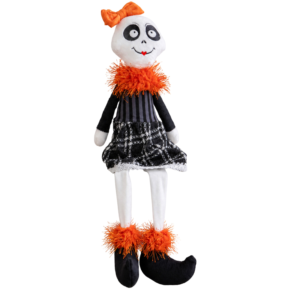 Samuel Alexander Mrs Bones Seated Halloween Decoration with Dangly Legs 55cm Image 1