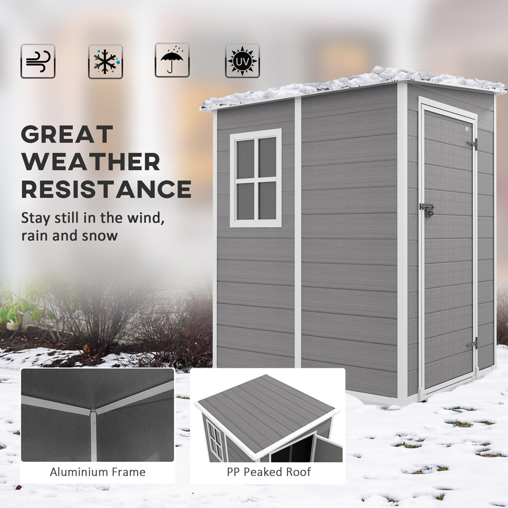 Outsunny 4 x 5ft Grey Vented Garden Storage Shed Image 5
