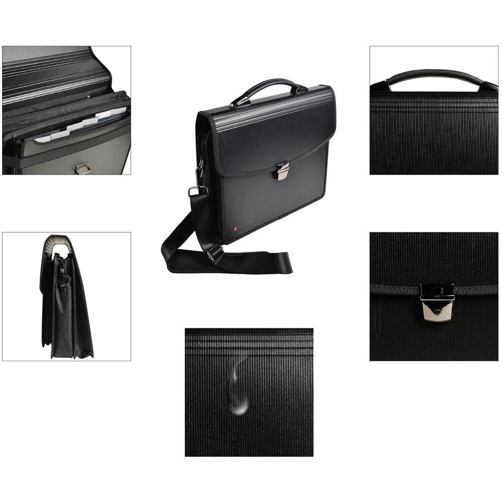 Exacompta Exactive Black Lightweight Exatravel Briefcase 26 x 38cm Image 4