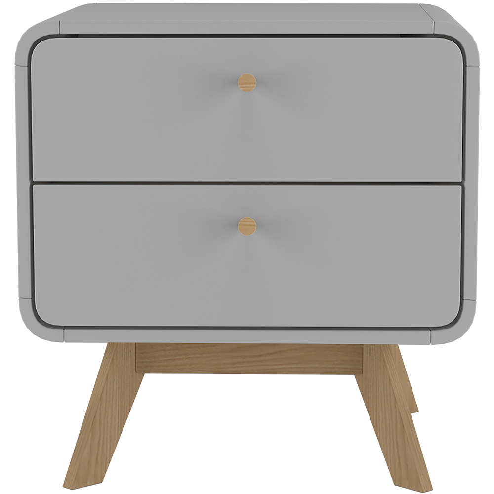 Loft24 Cassie 2 Drawer Grey Nightstand Image 3
