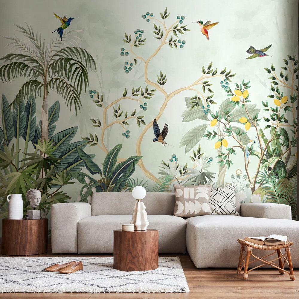 Origin Murals Lemon Tree Forest Green Wall Mural Image 1