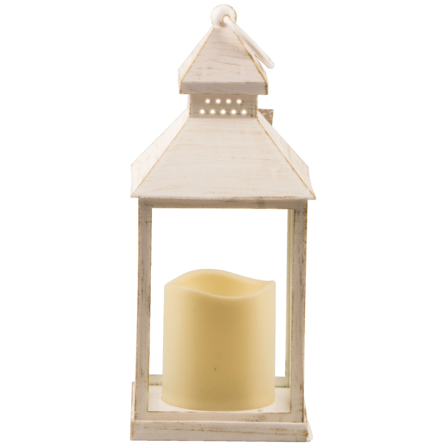 Ivory Brushed LED Lantern Image 1