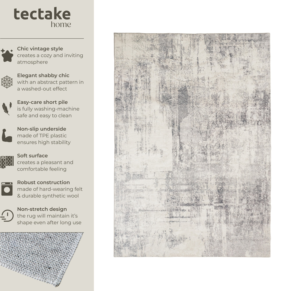 tectake Nadira Black and Beige Abstract Pattern Non-Slip Rug 340 x 240cm Image 4