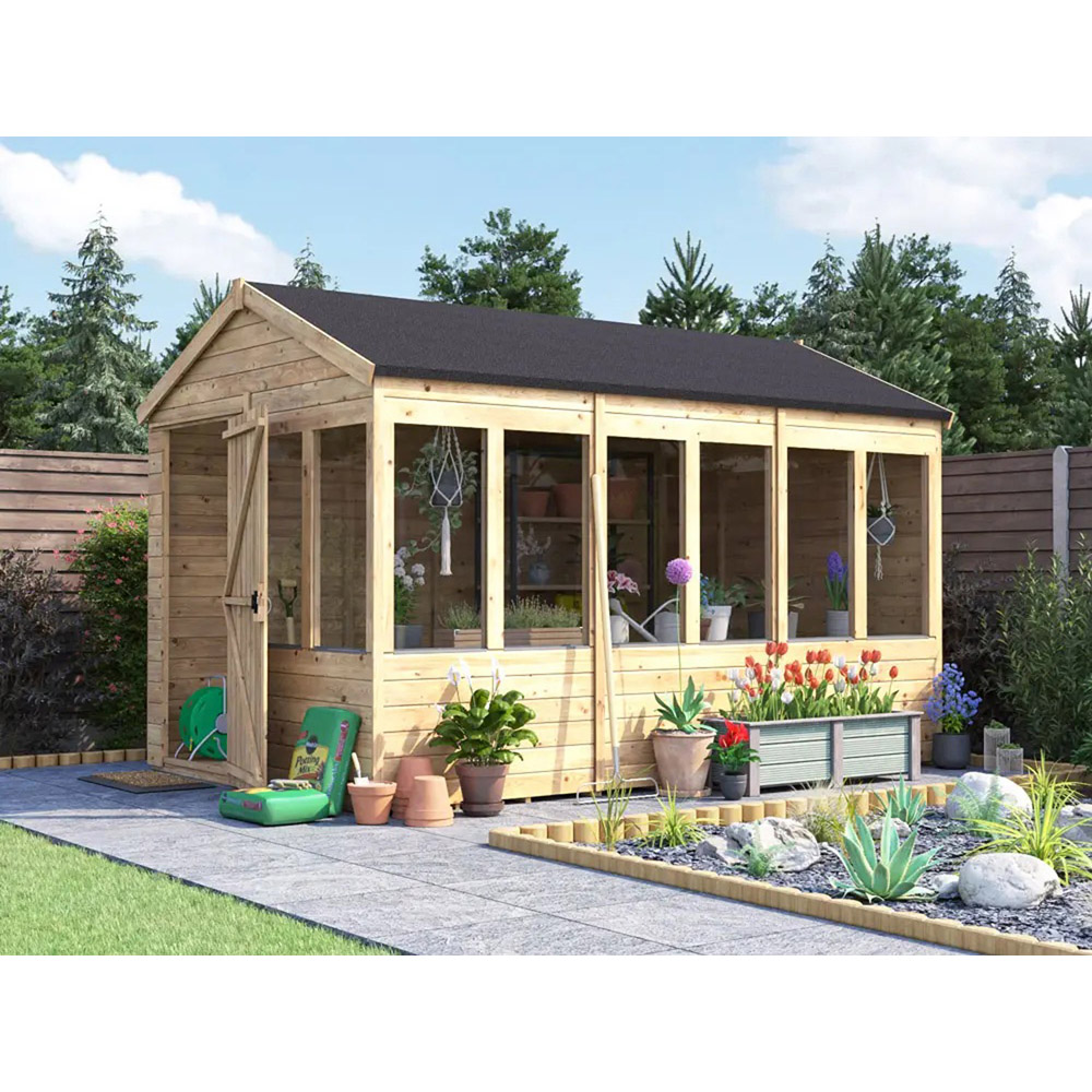Dunster House Overlord 8 x 12ft Modular Brown Superfelt Apex Potting Shed Image 2