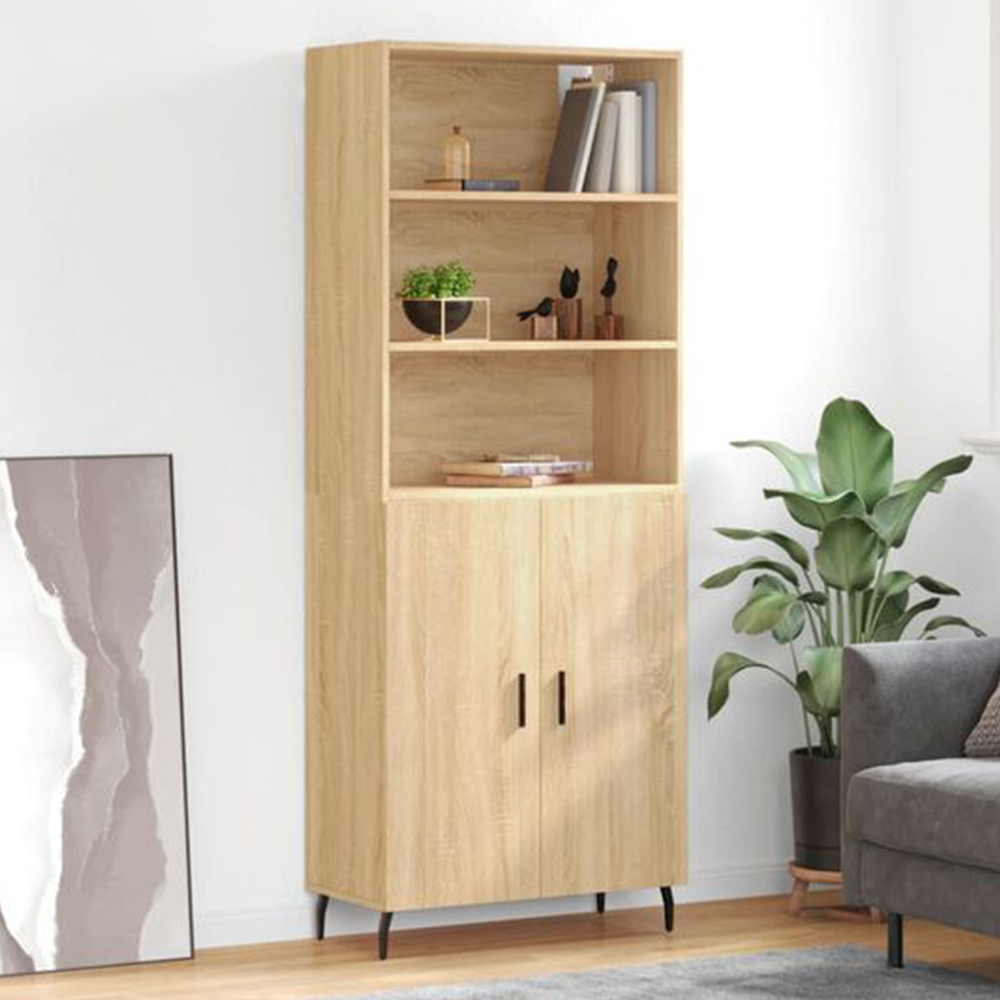 vidaXL 2 Door 3 Shelf Sonoma Oak Highboard Image 1