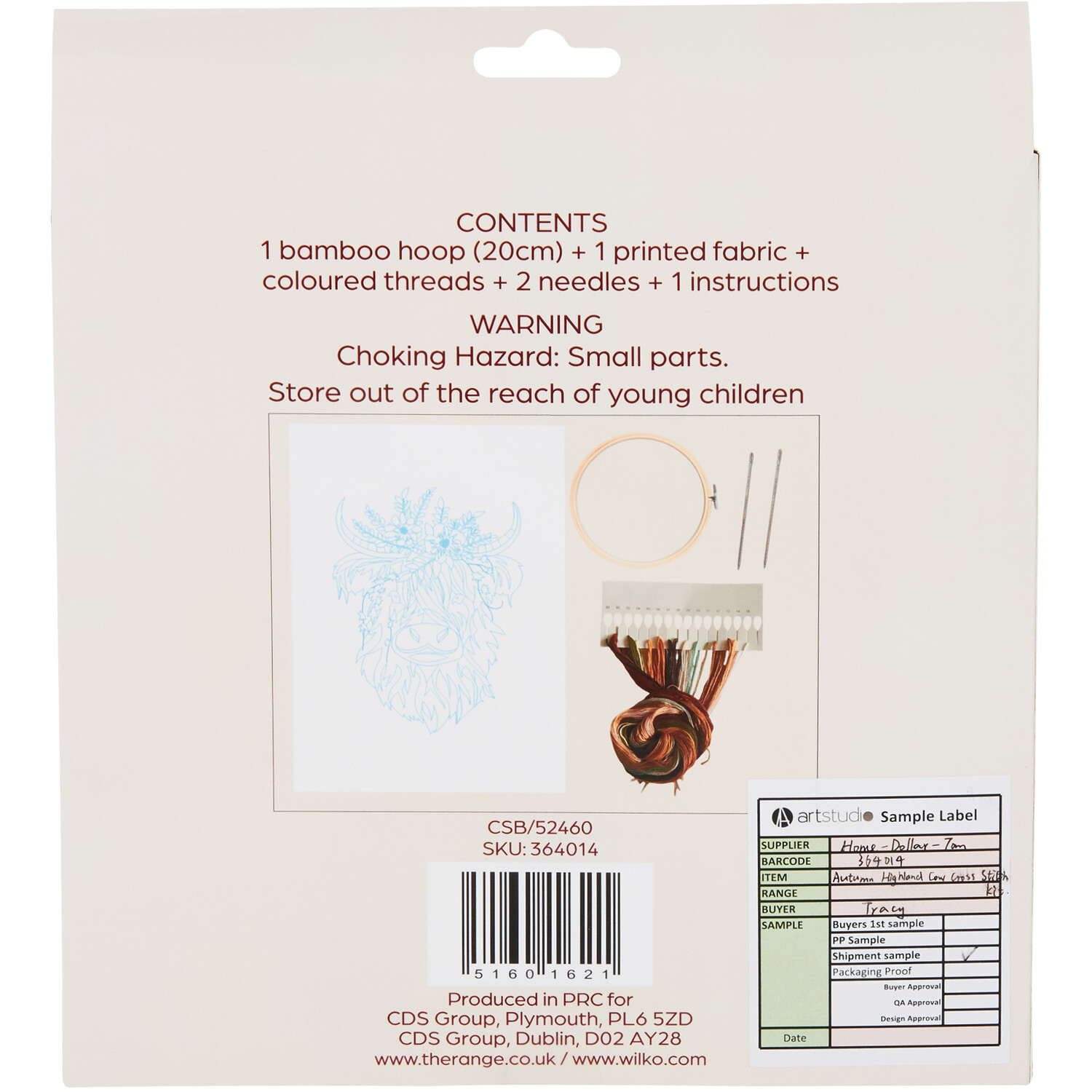 Highland Cow Cross Stitch Kit - Brown Image 2