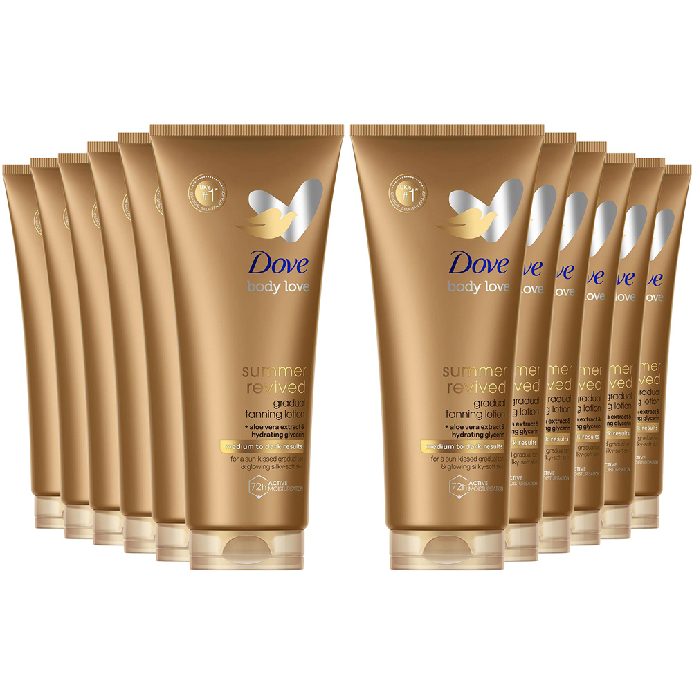 Dove Derma Spa Summer Revived Medium to Dark Skin Body Lotion 200ml 12 Pack Image 1