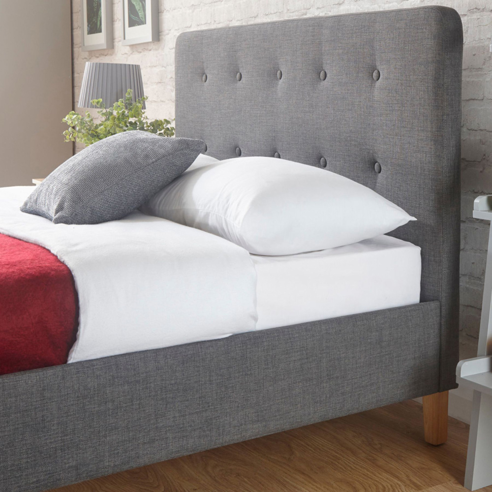 Home Source Ashbourne Small Double Grey Bed Image 5