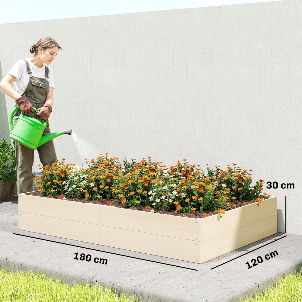 Outsunny 620L Wooden Raised Garden Bed Image 9