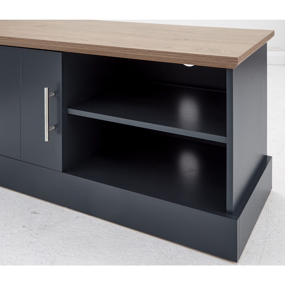 GFW Kendal Single Door 2 Shelf Slate Blue Small TV Unit Image 7