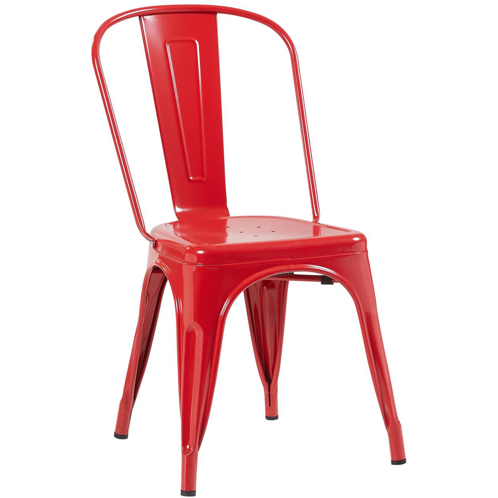 FWStyle Red Gloss Metal Chair 4 Pack Image 2