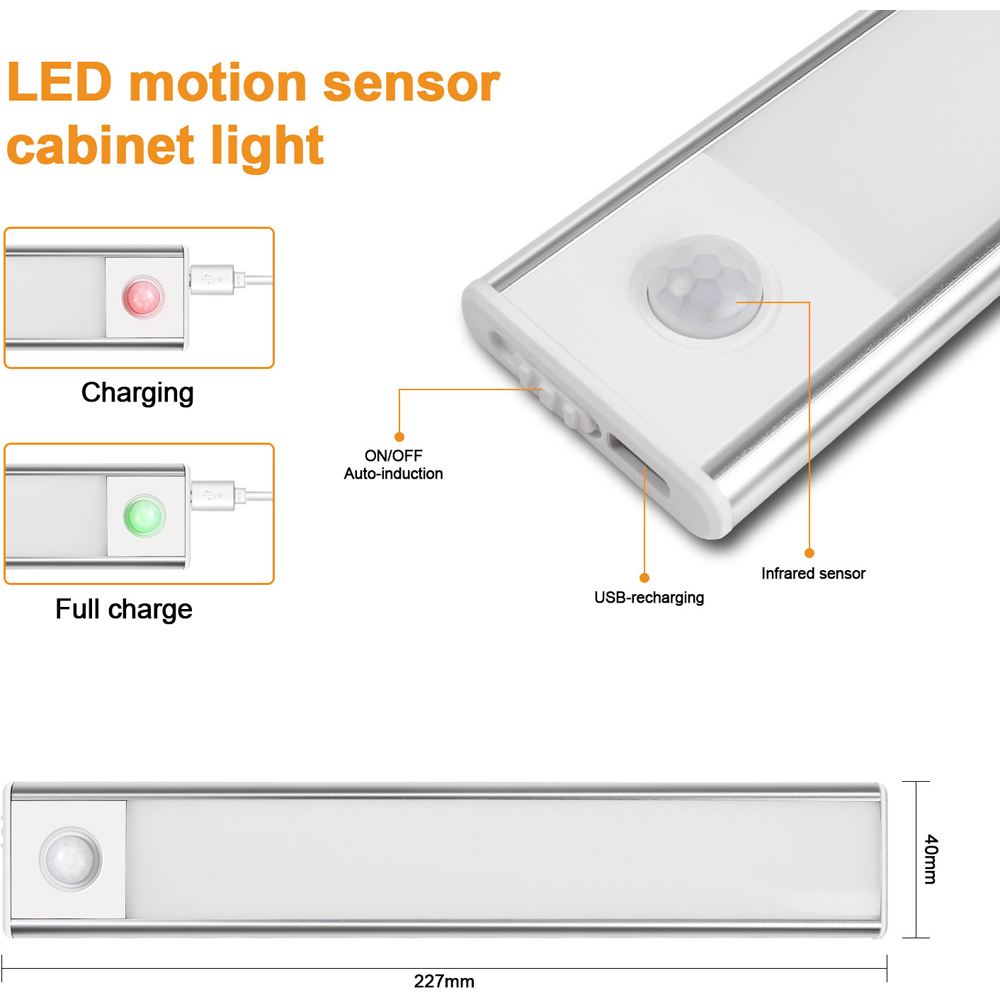 ExtraStar 2 Pack 1W Rechargeable Smart Sensor Daylight Wardrobe Cabinet Light Image 6