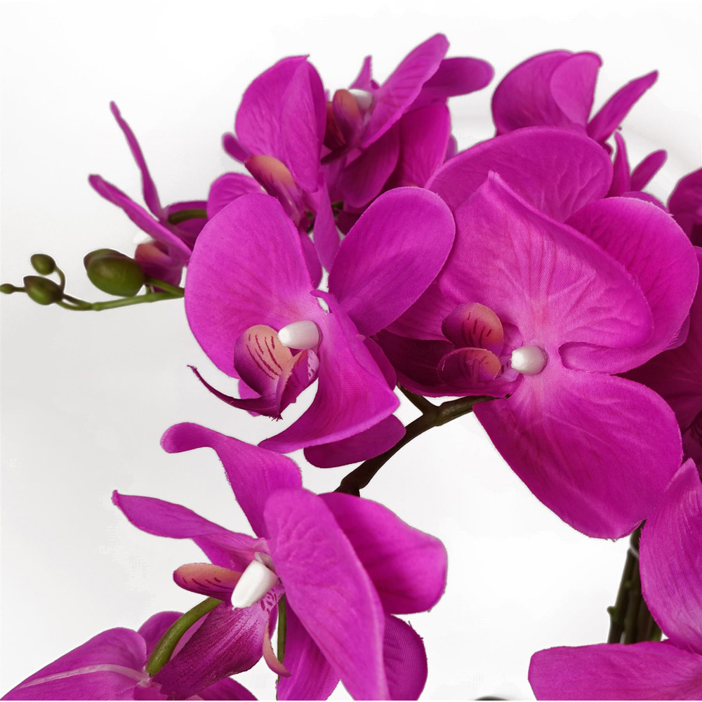Leaf Dark Pink Deluxe Bush Orchid Artificial Plant in Pot 2.8ft Image 2