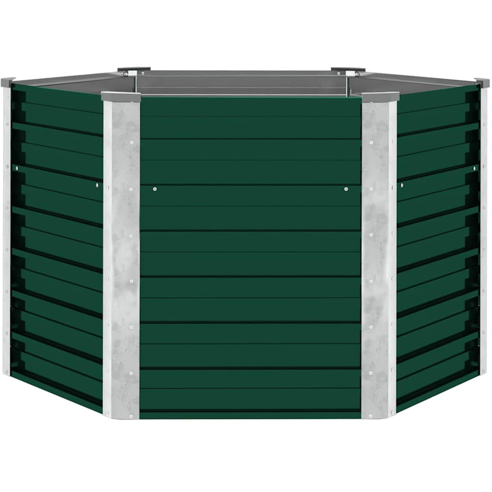 vidaXL Green Galvanised Steel Raised Garden Bed 129 x 129 x 77cm Image 1