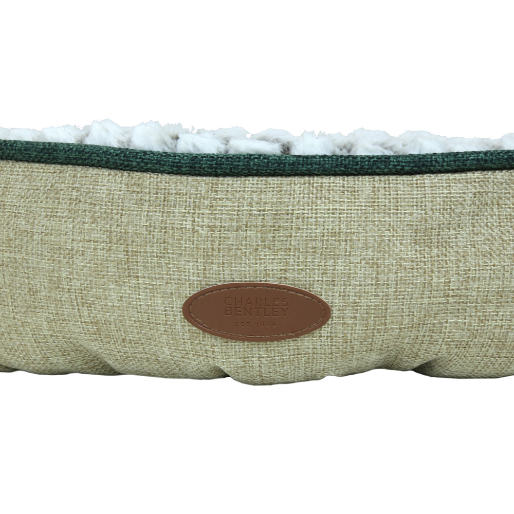 View of Charles Bentley Small Taupe Linen Soft Pet Bed | Wilko
