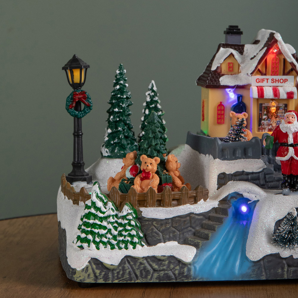 Samuel Alexander Light Up Christmas Gift Shop Snow Scene with Music and LED Lights 18cm Image 7