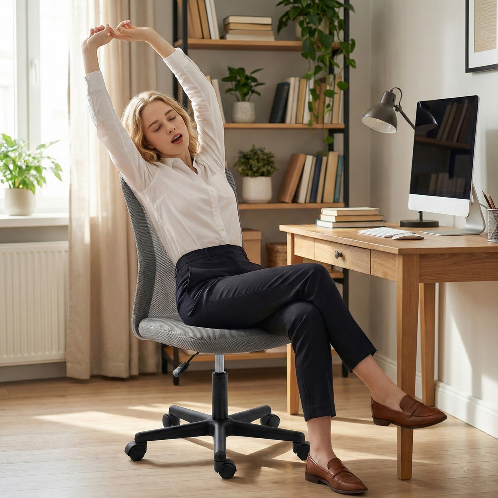 Vinsetto Grey Adjustable Armless Swivel Office Chair Image 5