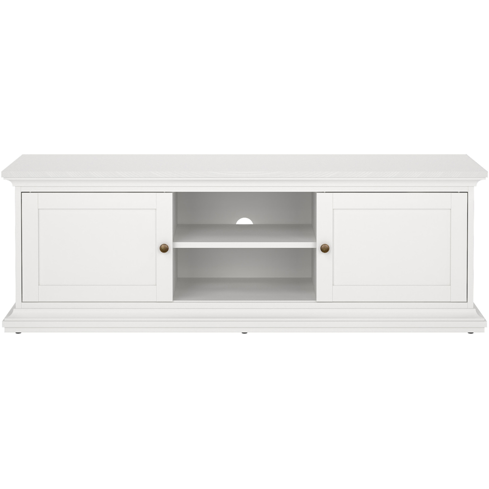 Florence Paris 2 Door 2 Shelf White TV Unit Image 6