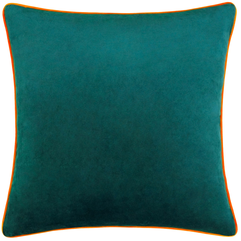 Furn Meridian Teal and Clementine Velvet Cushion 45 x 45cm Image 1