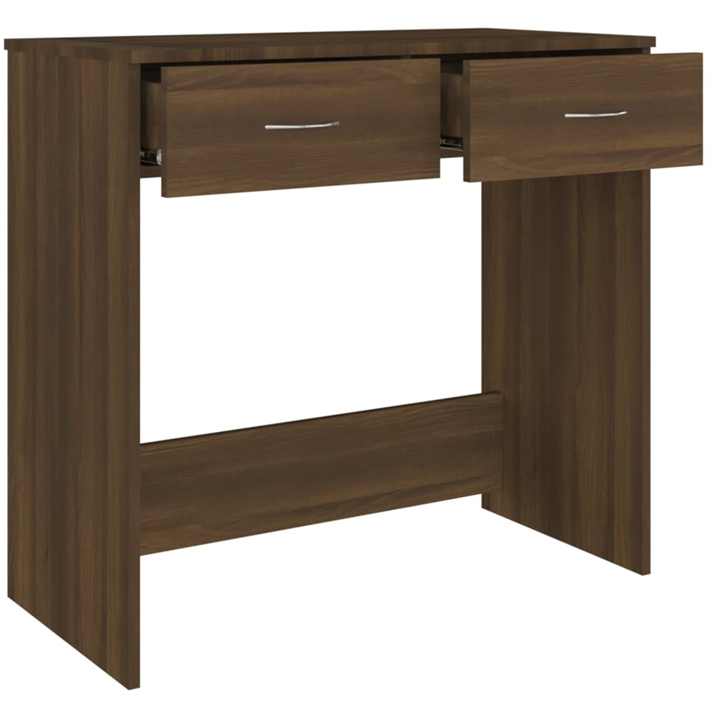 vidaXL 2 Drawer Study Desk Brown Oak Image 6