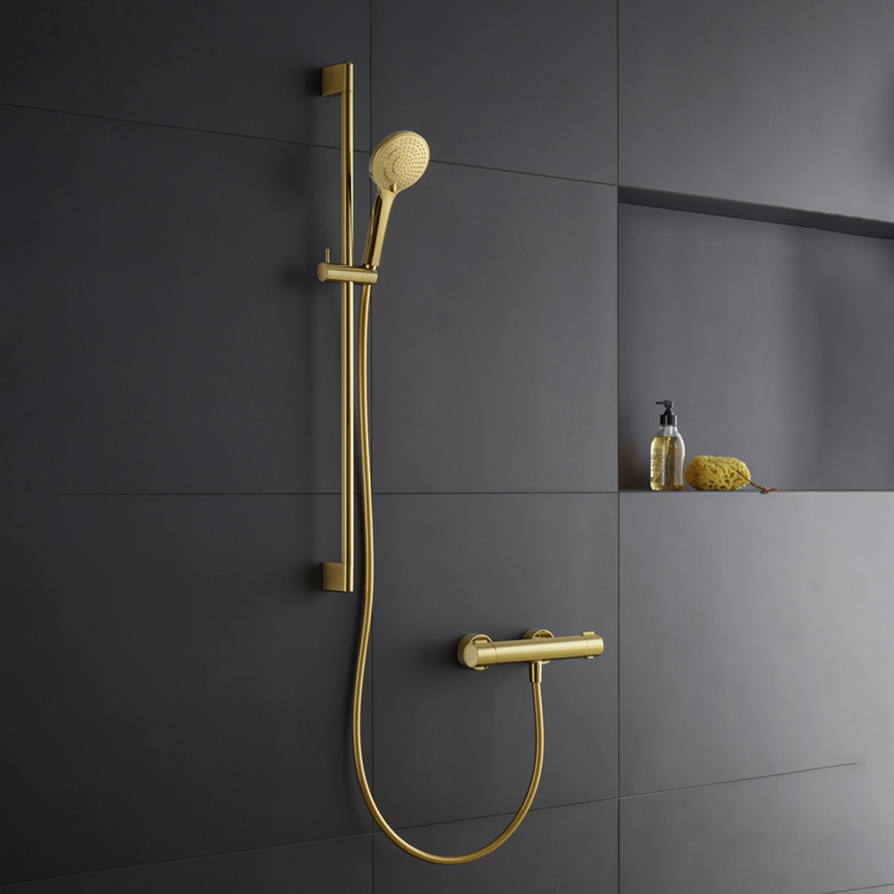 Duravit Polished Gold Shower Rail 900mm Image 3