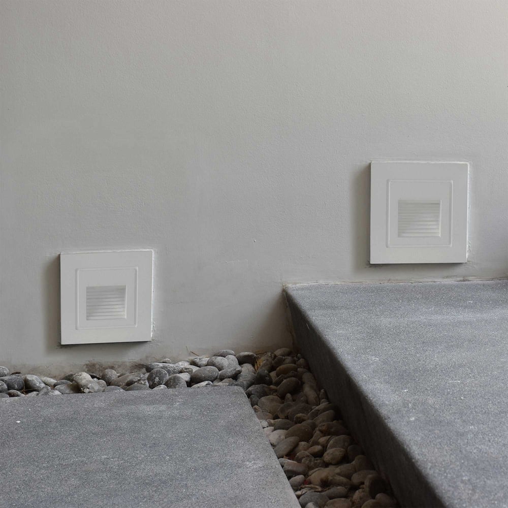 V-TAC 4 Pack 3W White Square Warm White LED Step Light Image 6