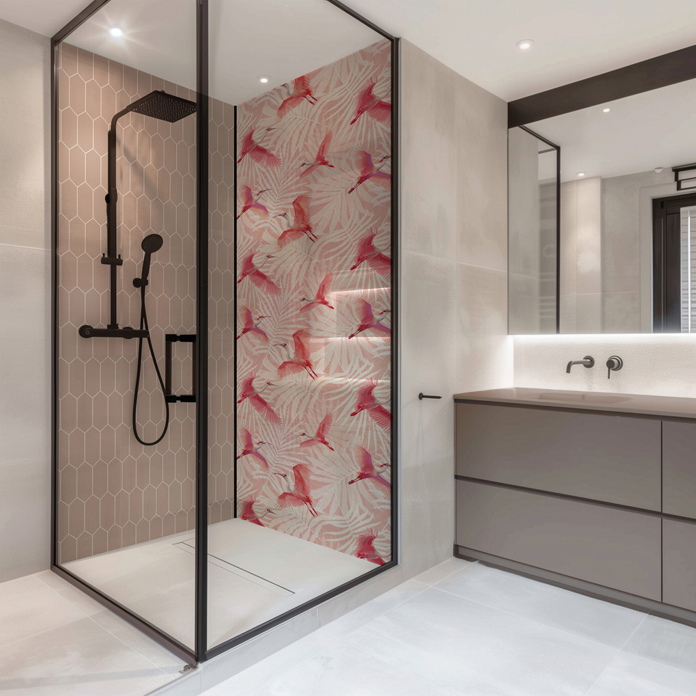 Splashbax Premium Artisan Pink Love Di Bond Shower Panel 2400 x 800mm Image 5