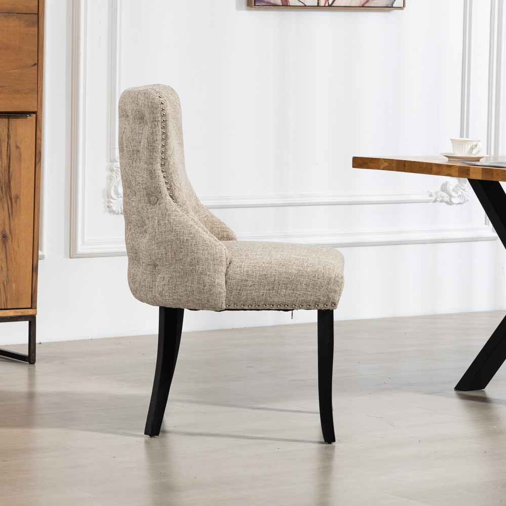 Artemis Home Rodello Set of 2 Light Brown Fabric Dining Chair Image 3