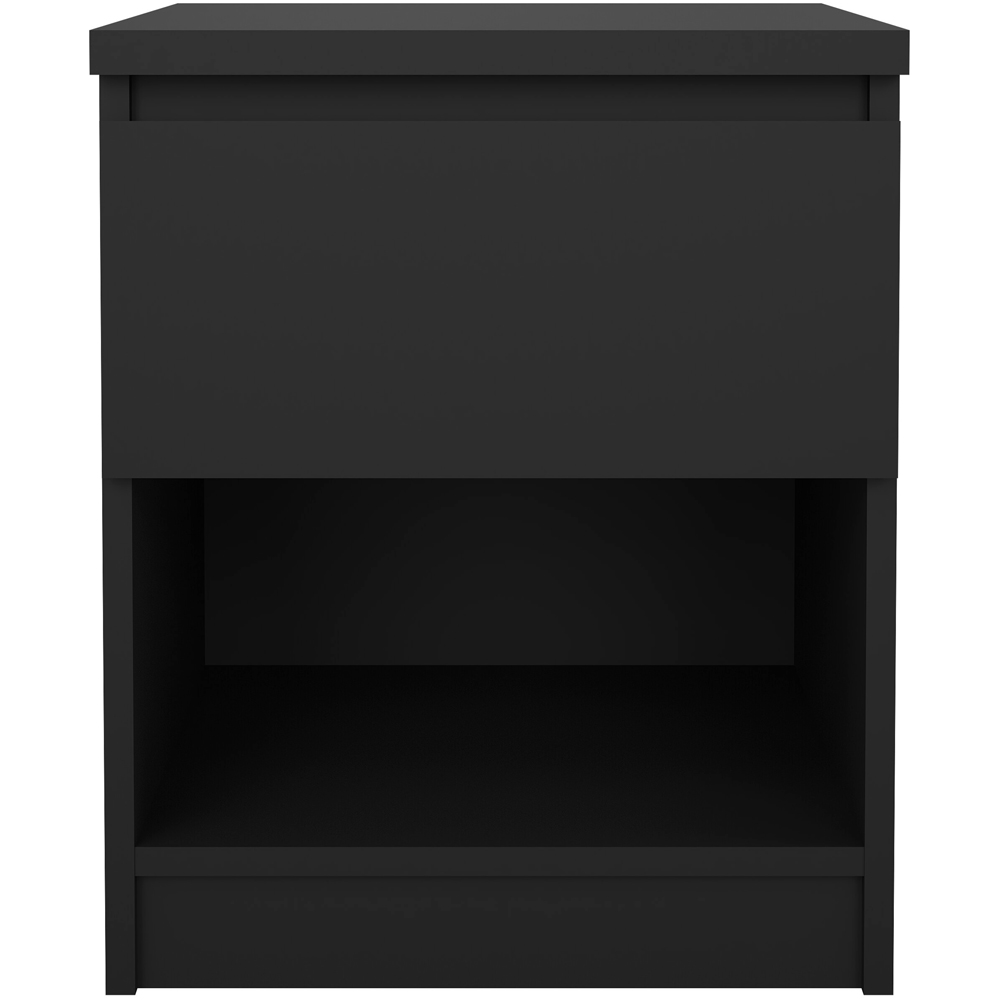 Florence Single Drawer Single Shelf Matt Black Bedside Table Image 3