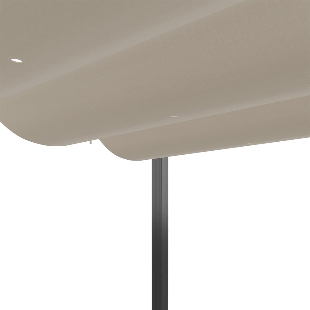 Living and Home 4 x 4m Beige Aluminium Pergola with Retractable Roof Image 5