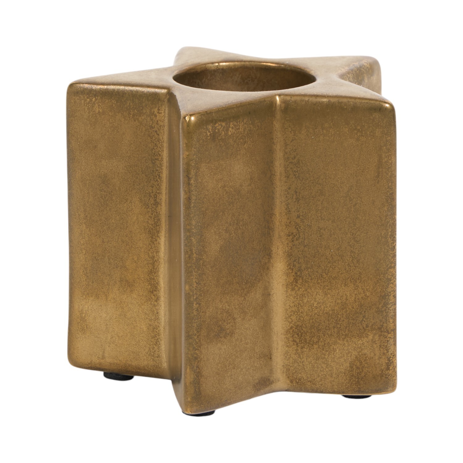 Vintage Star Tealight Holder Gold Image 2