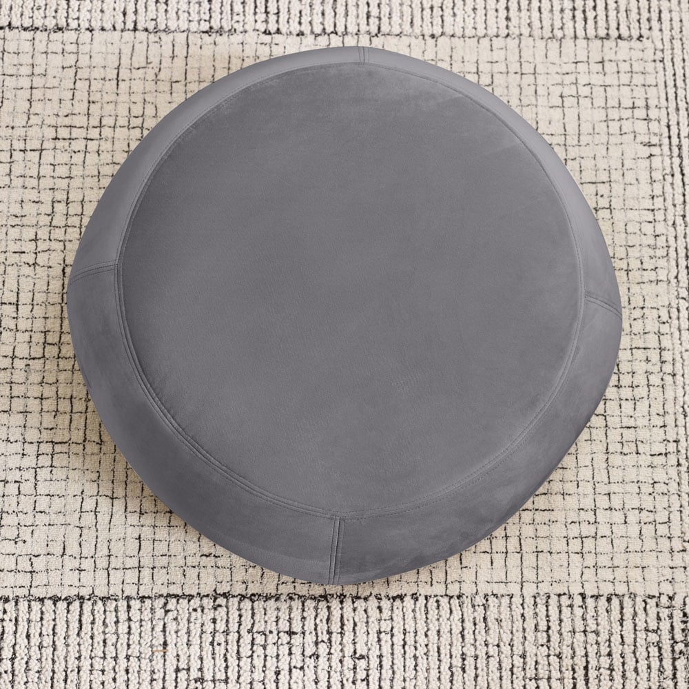 Furniturebox Otto Grey Velvet Footstool Image 6