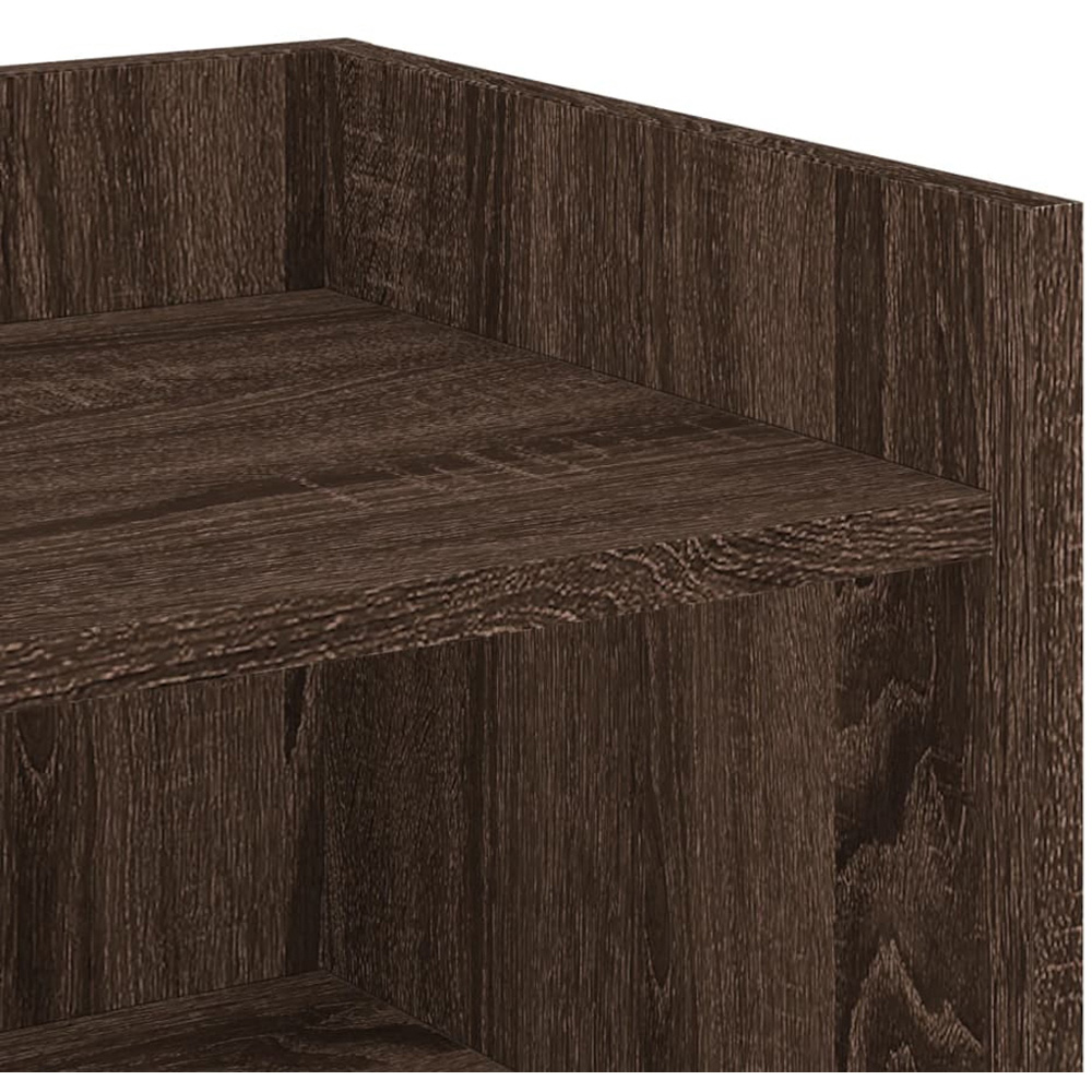 vidaXL Brown Oak 3 Open Shelf Sideboard Image 8