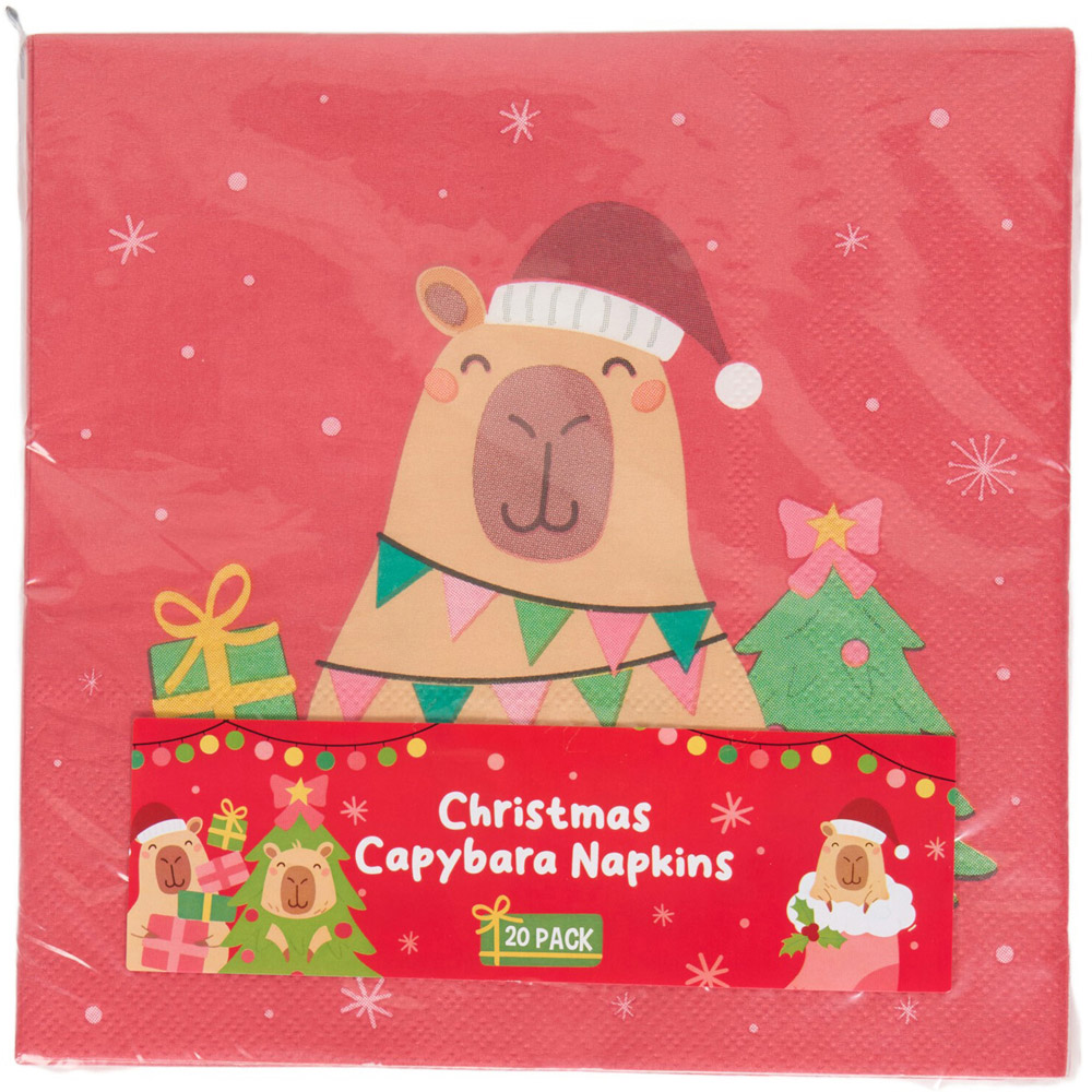 Pack of 20 Christmas Capybara Napkins Image 2