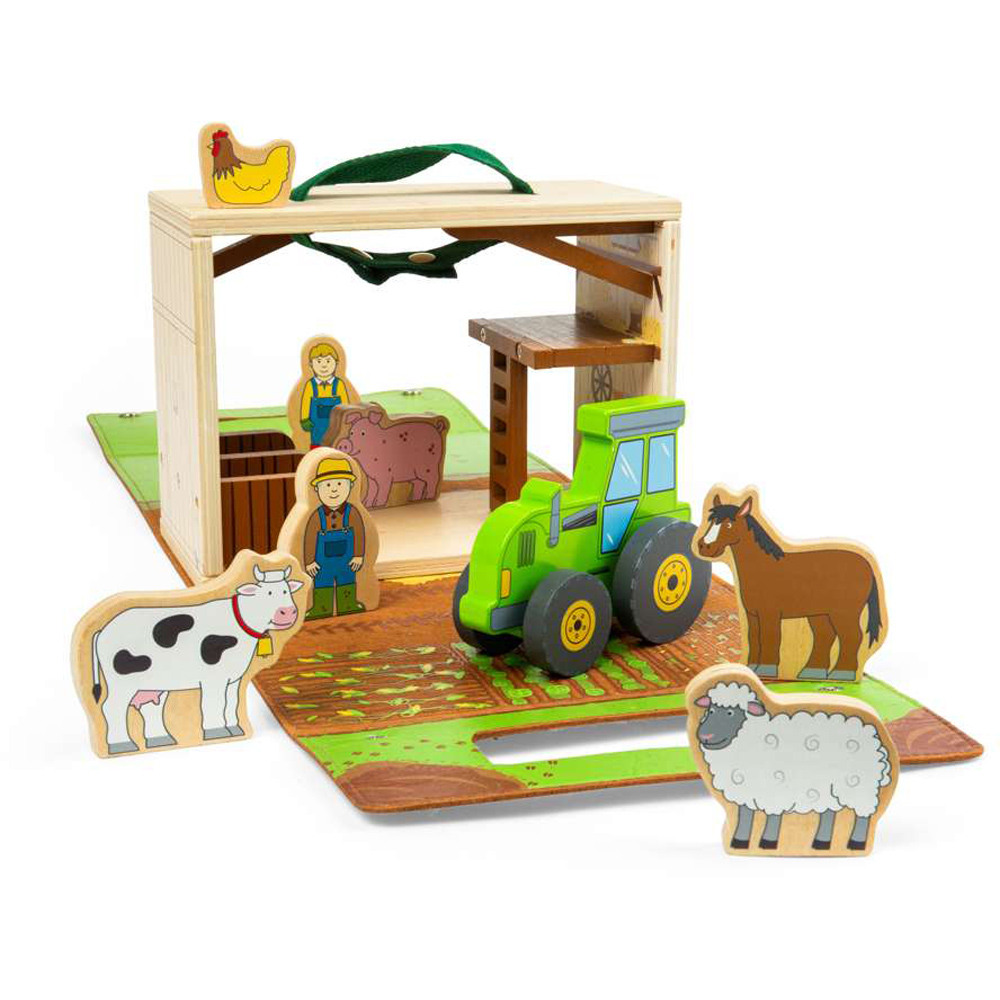 Bigjigs Toys Kids Farm On The Go Portable Playset 8 Piece Image 7