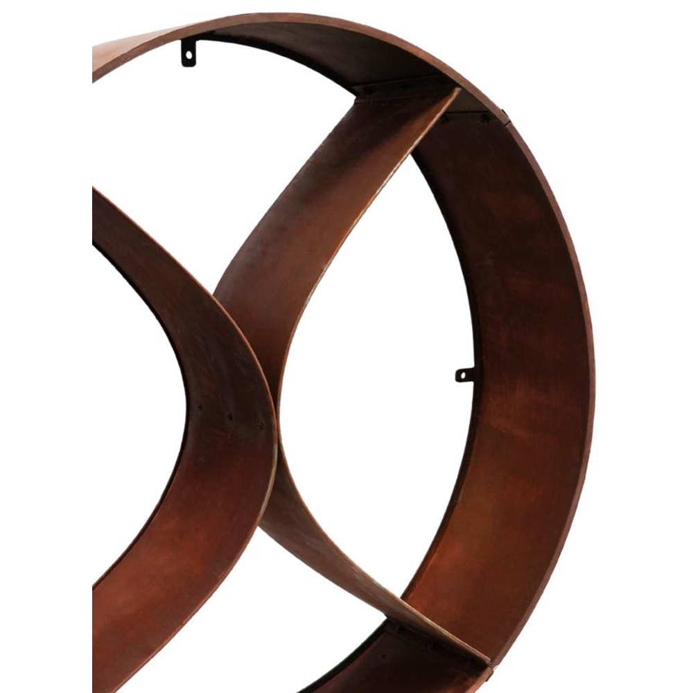 Ivyline Natural Rust Circle Sculptural Garden Log Storage 116 x 110cm Image 2