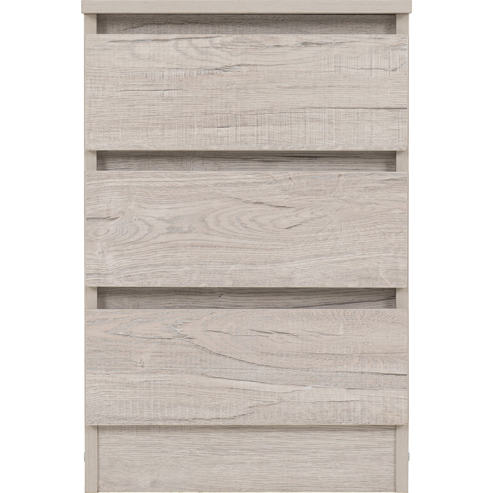 Seconique Malvern 3 Drawer Urban Snow Bedside Table Image 3