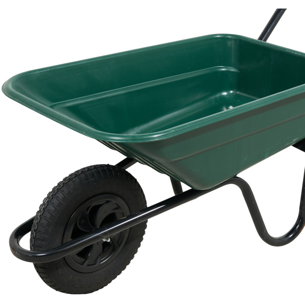 Shire Poly Pneumatic Wheelbarrow Green Image 6