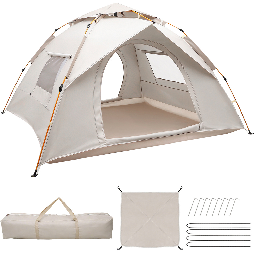 Willowmare 3-4 Person Waterproof Easy Setup Camping Tent White Image 2