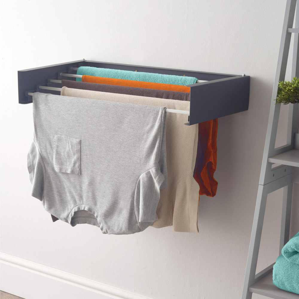 OurHouse Grey Wall Mounted Clothes Airer 70cm Image 2