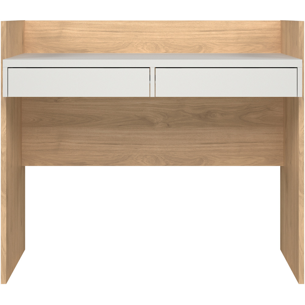 Florence Function Plus 2 Drawer Desk Jackson Hickory and White Image 6