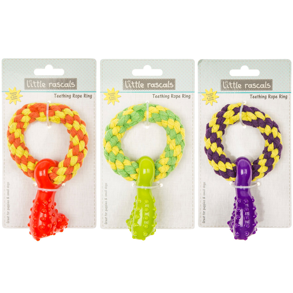 Happy Pet Little Rascals Teething Rope Ring Puppy and Dog Toy Image 1