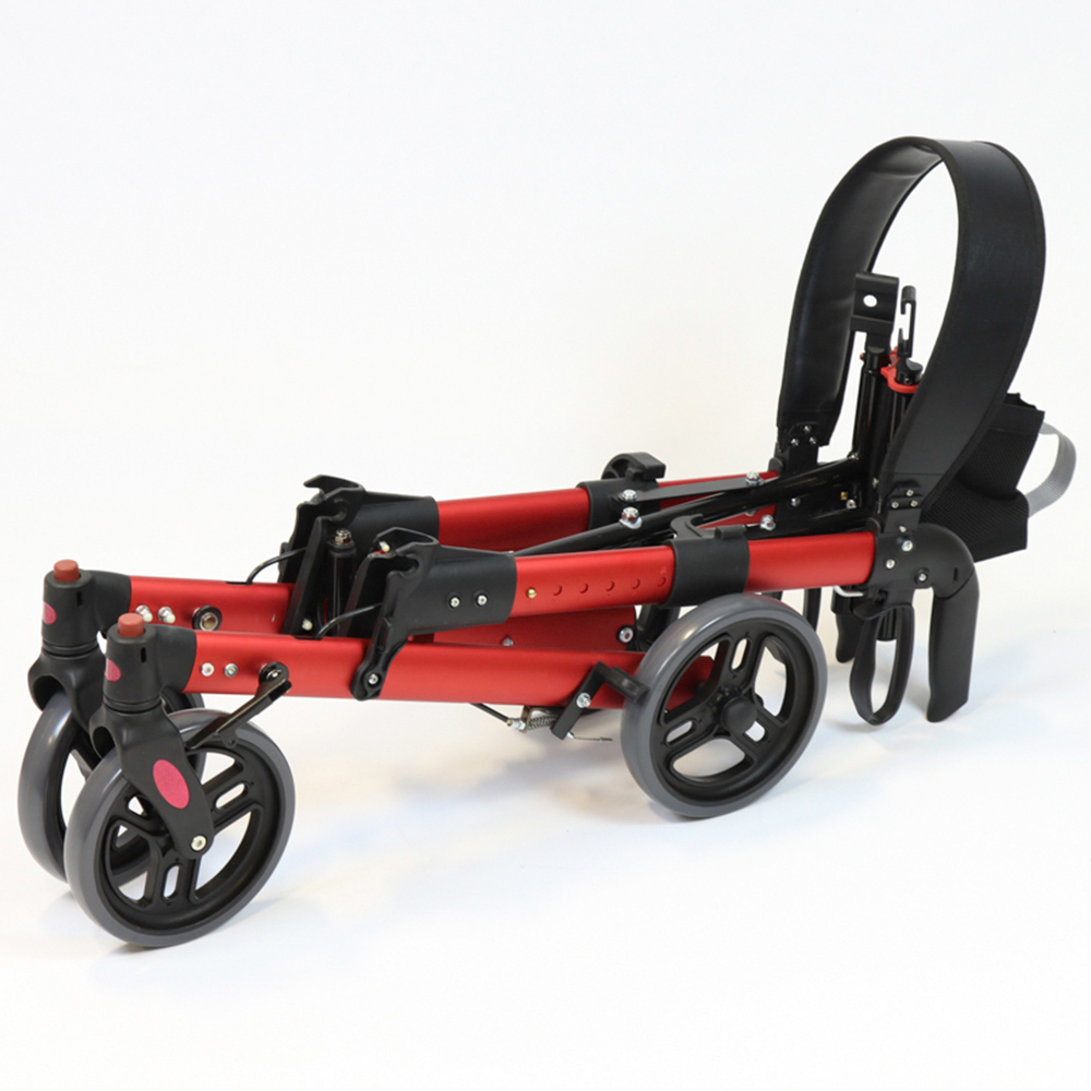NRS Healthcare Compact Easy Plus Red 4 Wheel Aluminium Rollator Image 3