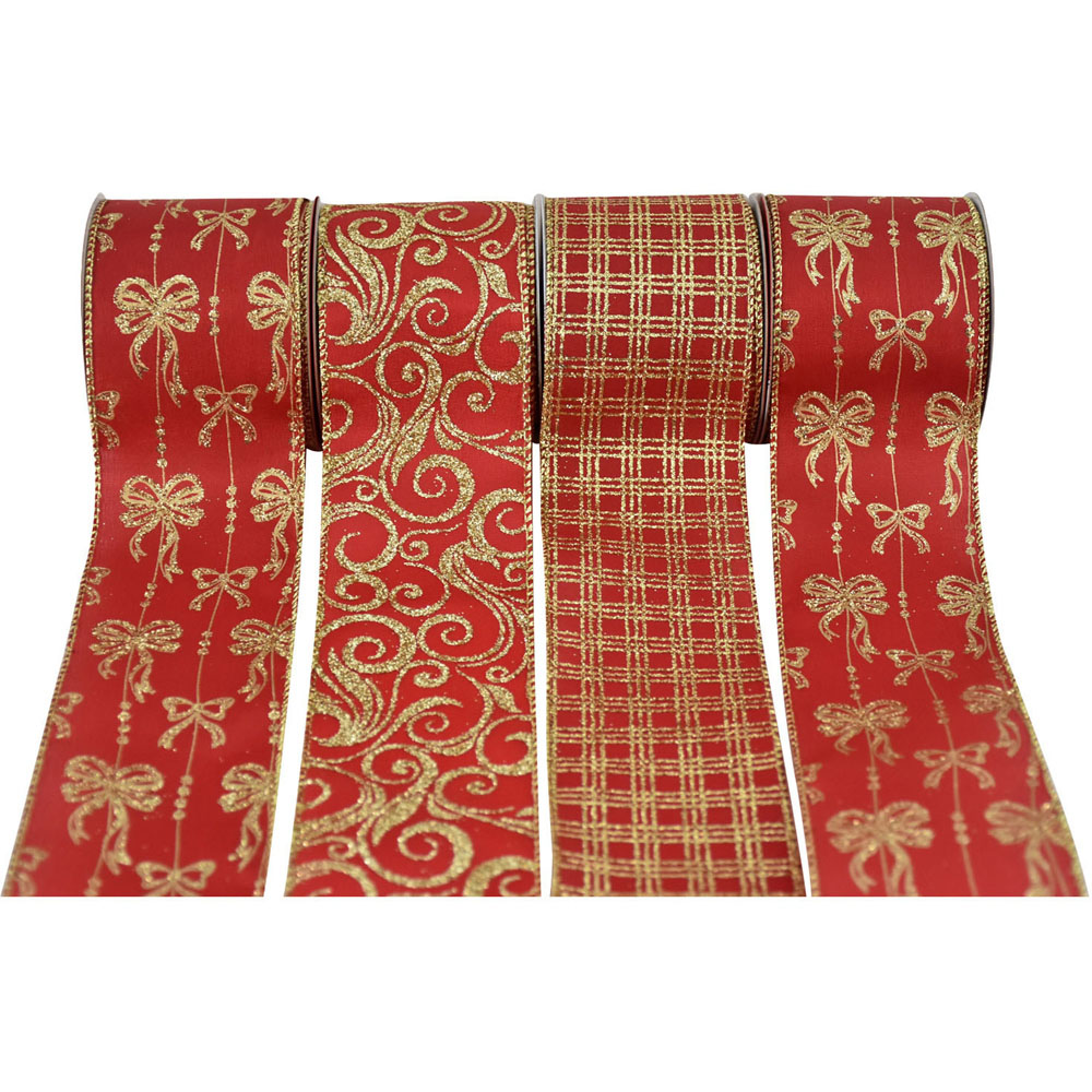 Festive Red and Gold Ribbon Image 3