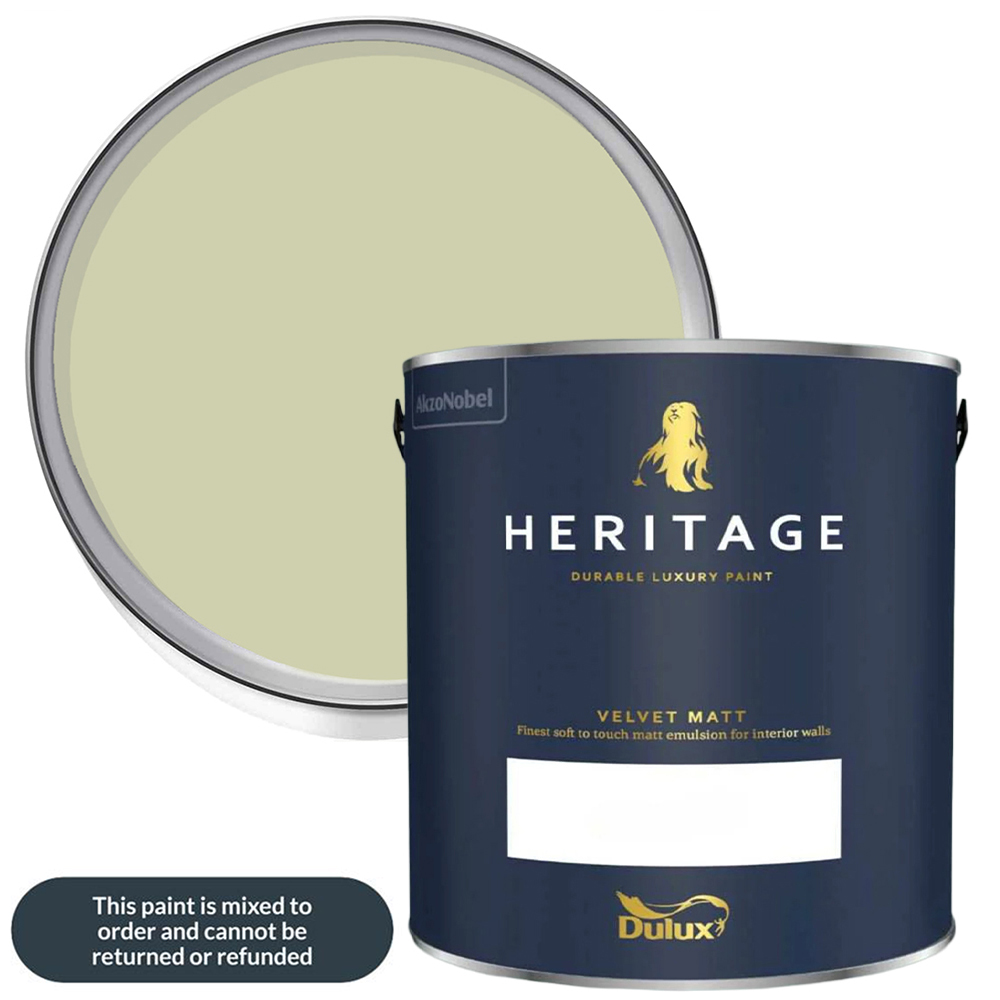 Dulux Heritage Walls and Ceilings Pale Olivine Velvet Matt Emulsion Paint 1L Image 1